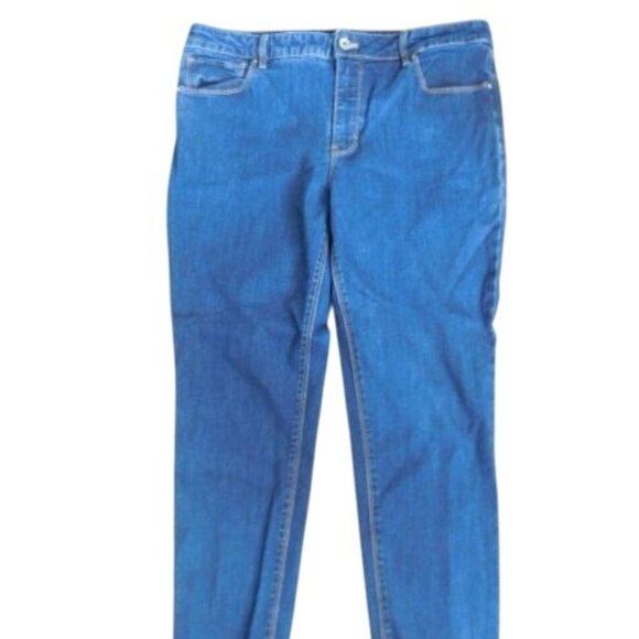 WHBM White House Black Market Size 14 STRETCH Skimmer Ankle Denim Jeans - Picture 1 of 3